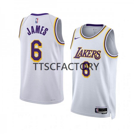 Los Angeles Lakers LeBron James 6 Nike 2022-23 Association Edition Valkoinen Miesten Pelipaidat Swingman
